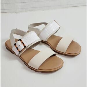 SOREL Ella III Slingback Sandals in Chalk/Gum, sz 9.5